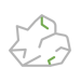 Green & grey crumpled paper icon.