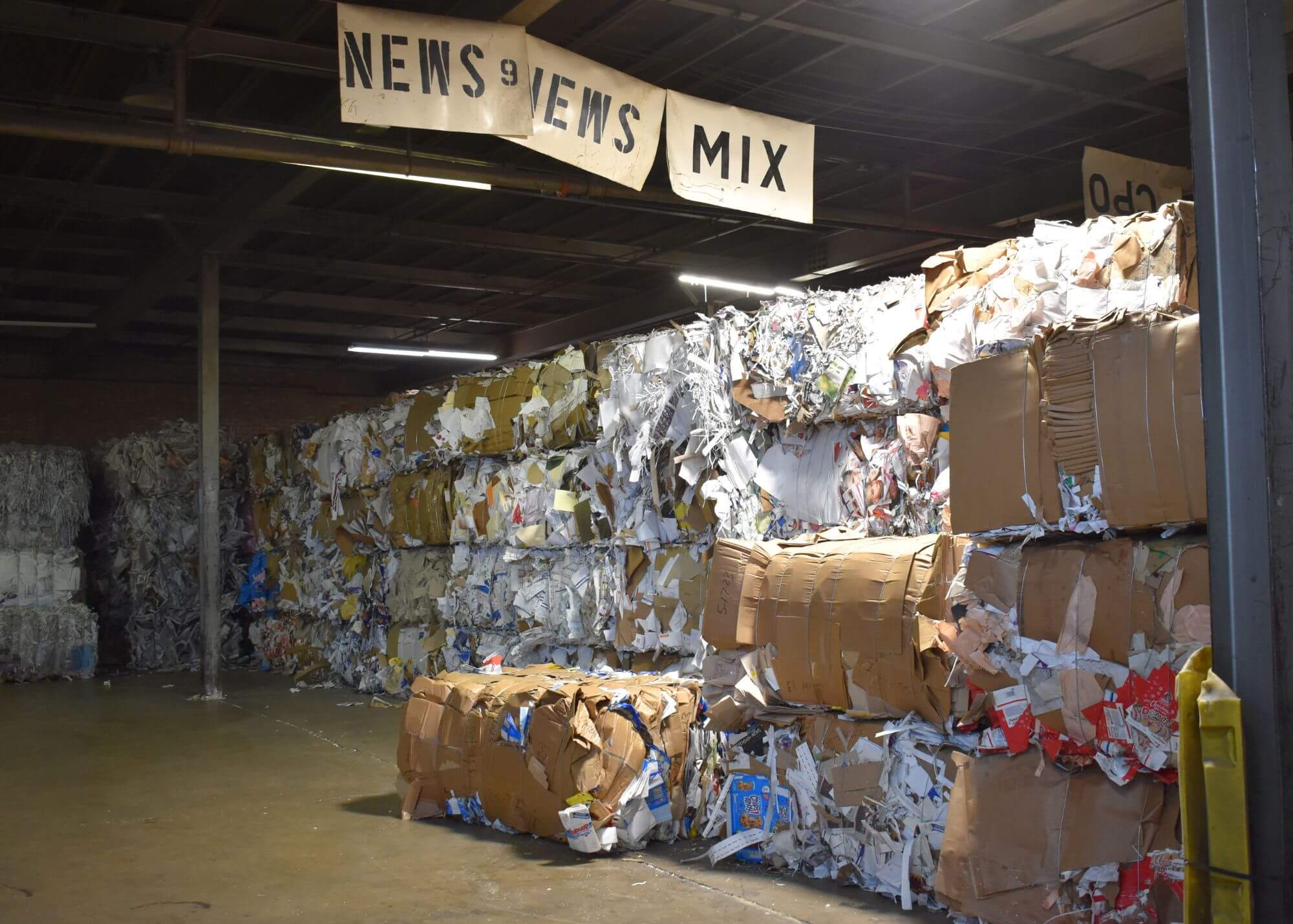 Inside Mid America Paper Recycling warehouse