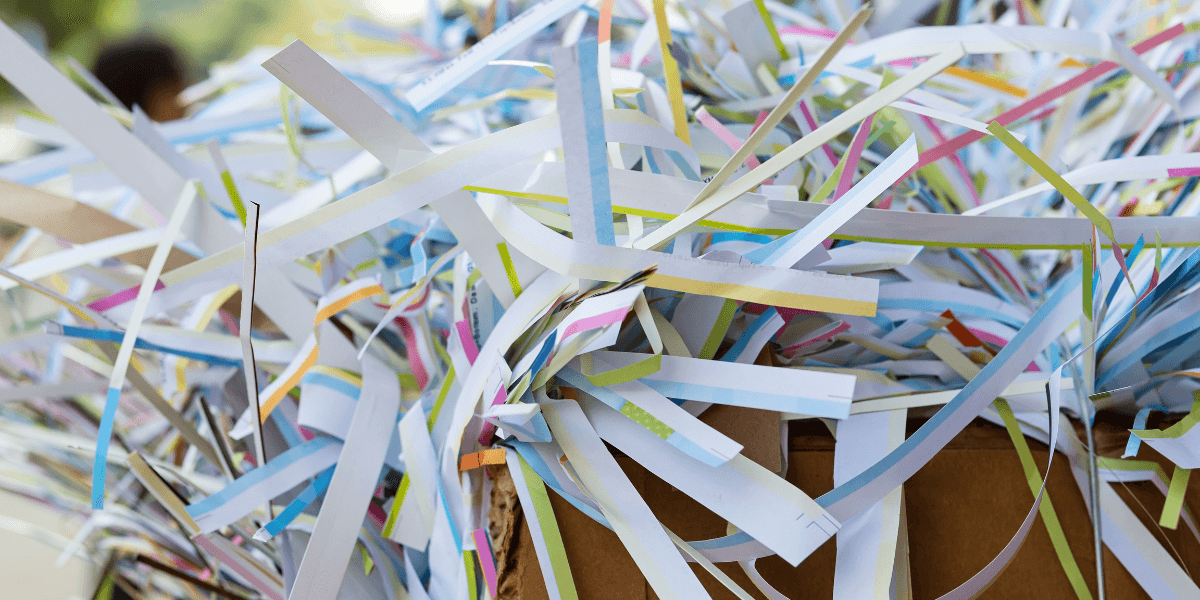 Multicolor shredded paper. 